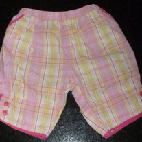 Pink/Yellow Plaid Capris-The Children's Place Size 3-6 Months