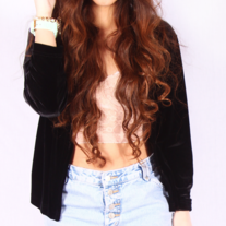 Black velvet cardigan