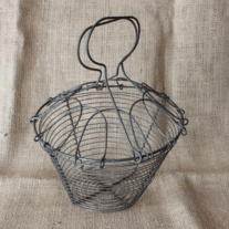 Vintage Egg Gathering Wire Basket