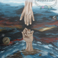  8x10 Matte Print, "I AM HERE" Acrylic Painting Illustration