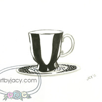 "The Posh Cup" Matte Print Watercolor Vintage Illustration