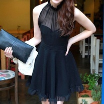 Sexy Chiffon Ruffle Trim Dress