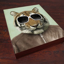 The Cool Tiger - Wood Block Print