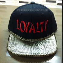 SIMPLE, CHIC, and BANGIN 'LOYAL' hat w/snake Print & chain Trim