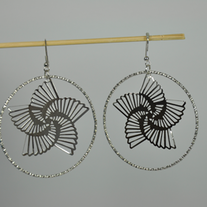 Flower_in_circle_metal_hook_earring_medium