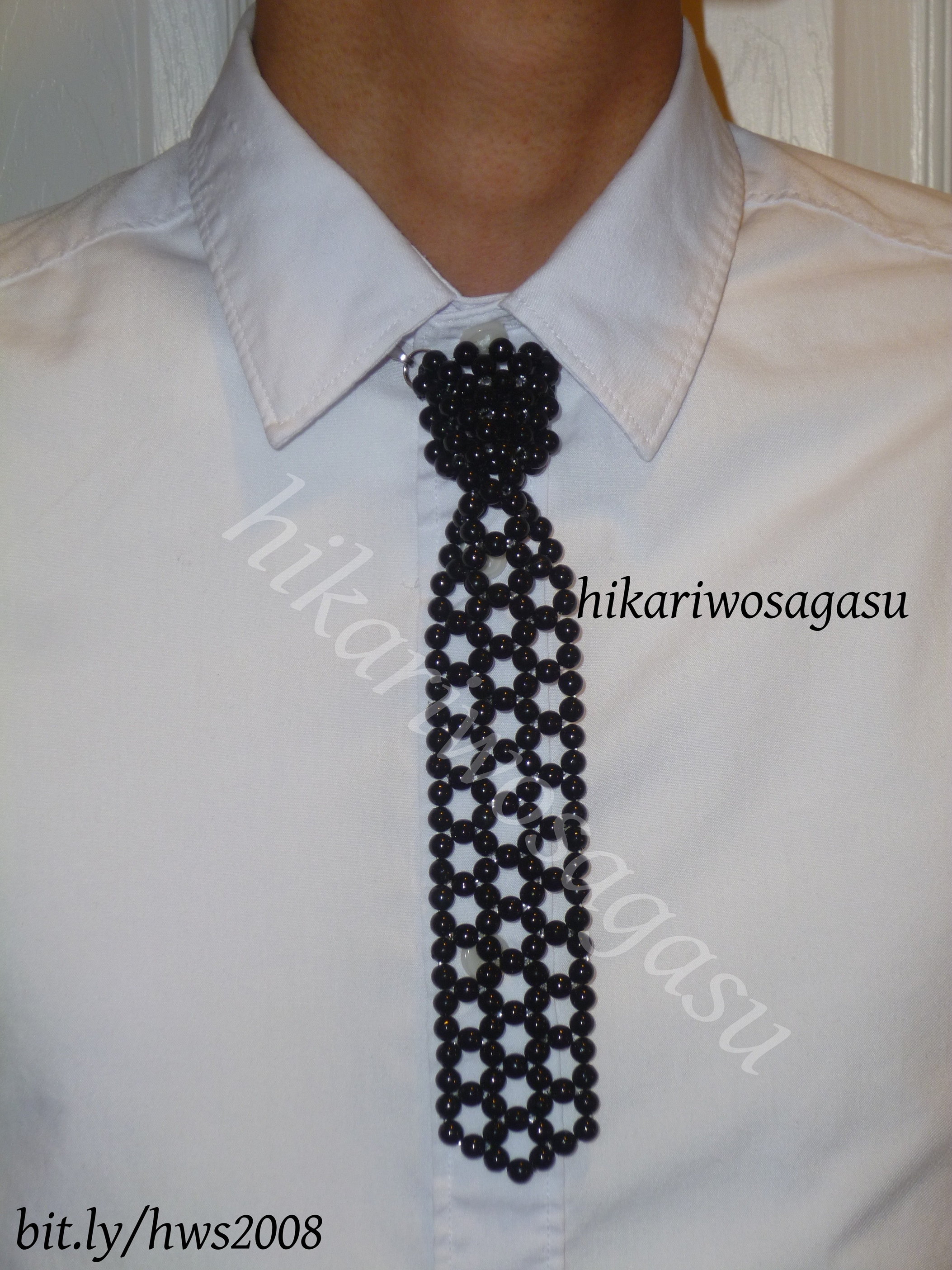 beaded tie necklace