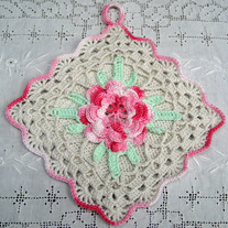 custom vintage rose pot holder no. 2