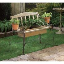 Pine Wood Garden Bench Planter