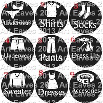 Vinyl Picture Labels for Clothing Set of 4