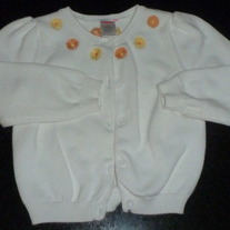 White Sweater with Yellow/Orange Flowers-Gymboree Size 4T
