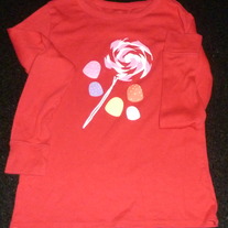 Red Long Sleeve Shirt with Lollipop and Gumdrops-Xhilaration Size 10/12