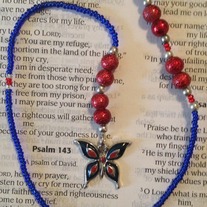Patriotic Butterfly Beaded Bookmark