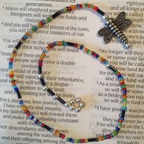 Rainbow Dragonfly Beaded Bookmark