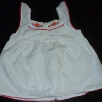 White Sleeveless Shirt with Pink Stitching/Buttons-Nautica Size 12-18 Months