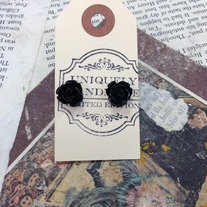 Rose Bud Earrings-Black