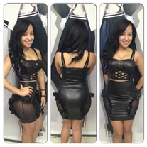 Highwaist Leather ruffled skirt