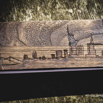 New York Cityscape Travel Wooden Journal