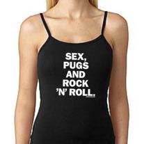Sex, Pugs and Rock 'N' Roll Tank :: Black