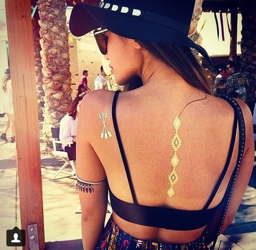 CheriTatts 6 Metallic Tattoos Flash Gold Silver Temporary CheriTatts 6 Metallic Tattoos Flash Gold Silver Temporary