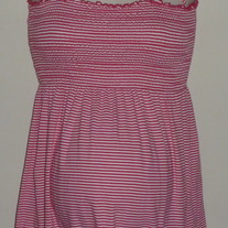 Pink/White Stripe Spaghetti Strap Tank-Motherhood Maternity Size Medium