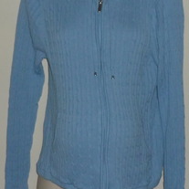 Light Blue Hooded/Zip Sweater-Lilo Maternity Size Large