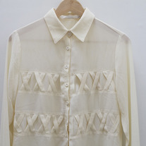 Chiffon lace button up