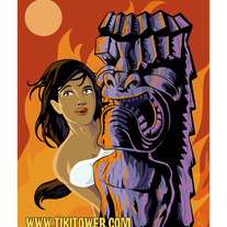 WAHINE, MOON AND FIRE Limited Ed. Print