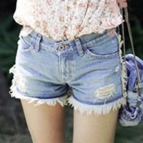 Destroyed Acid Wash Low Waisted Shorts
