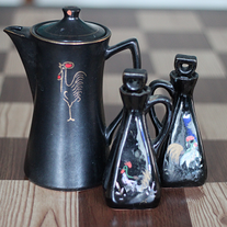 Retro Black Rooster Set