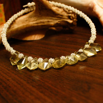 Lemon Citrine Memory Wire Necklace
