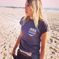 Mesh Grey Blue Aztec Pocket Punt T-Shirt