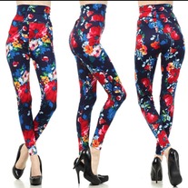 NEW......! HIGH WAIST FLORAL PRINT" LEGGINGS  