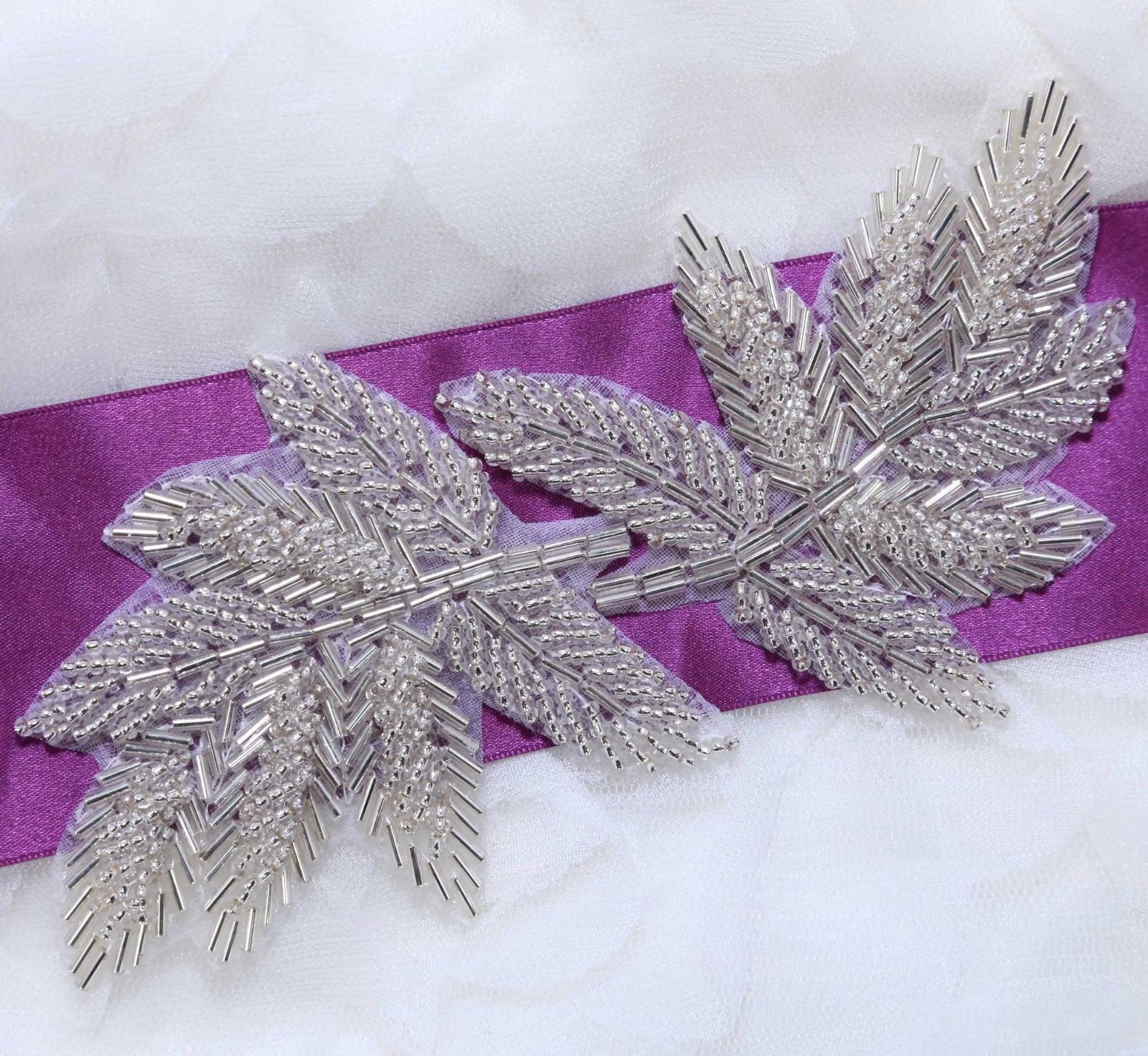Leaves Leaf Hair Head Acrylic Beaded Wedding Sash Craft Applique DIY on Storenvy