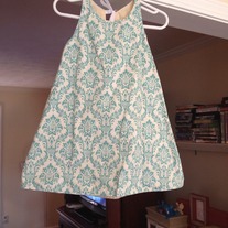 **ON SALE**  Aqua Damask Dress (Not Reversible)