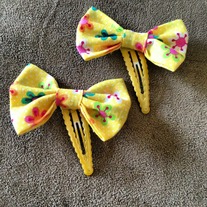 Yellow Flower Hair Clips