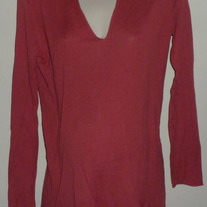 Dark Pink Long Sleeve Top with Hood-Mimi Maternity Size Large