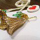 Golden Fluted Masquerade Earrings - Thumbnail 1