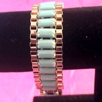 Mint & Gold Linked Bracelet