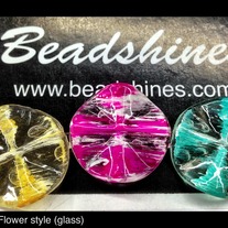 Glass Flower shape bead (dz) 25mm