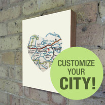 Customized City Map - Wood Block Art Print