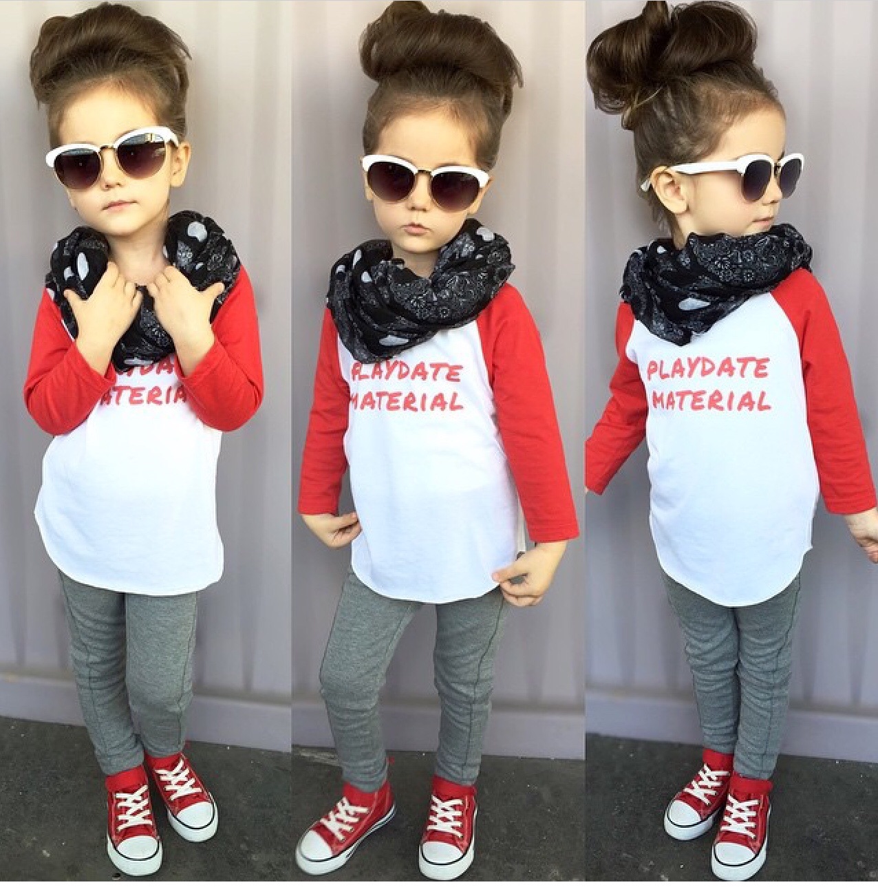 Playdate Material Red/White American Apparel Raglan on Storenvy