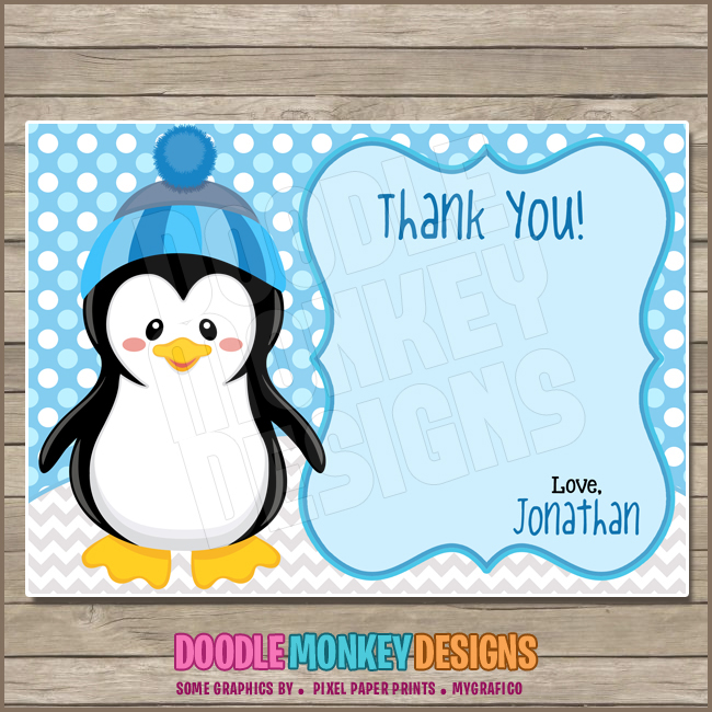 Penguin Boy Party Invitation Diy Printable Digital Invite