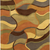 TRANSITIONAL RUGS RAISSE GREEN AND GOLD