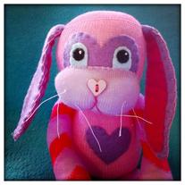 Pink Chevron Sock Bunny