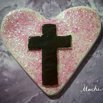 Heart Shaped Cross Brooch - Proserpina 