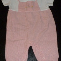 Pink/White Gingham Short Sleeve Romper-Gymboree Size 3-6 Months