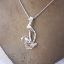 Hand forged silver wire vine necklace 42, one of a kind