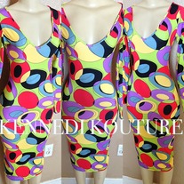 "RETRO PLAY" MIDI PENCIL DRESS