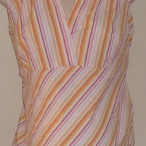 Pink/Yellow Stripe Sleeveless Shirt With Collar-Oh Baby By Motherhood Size Medium