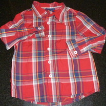 Red Plaid Long Sleeve Shirt-Cherokee Size 24 Month